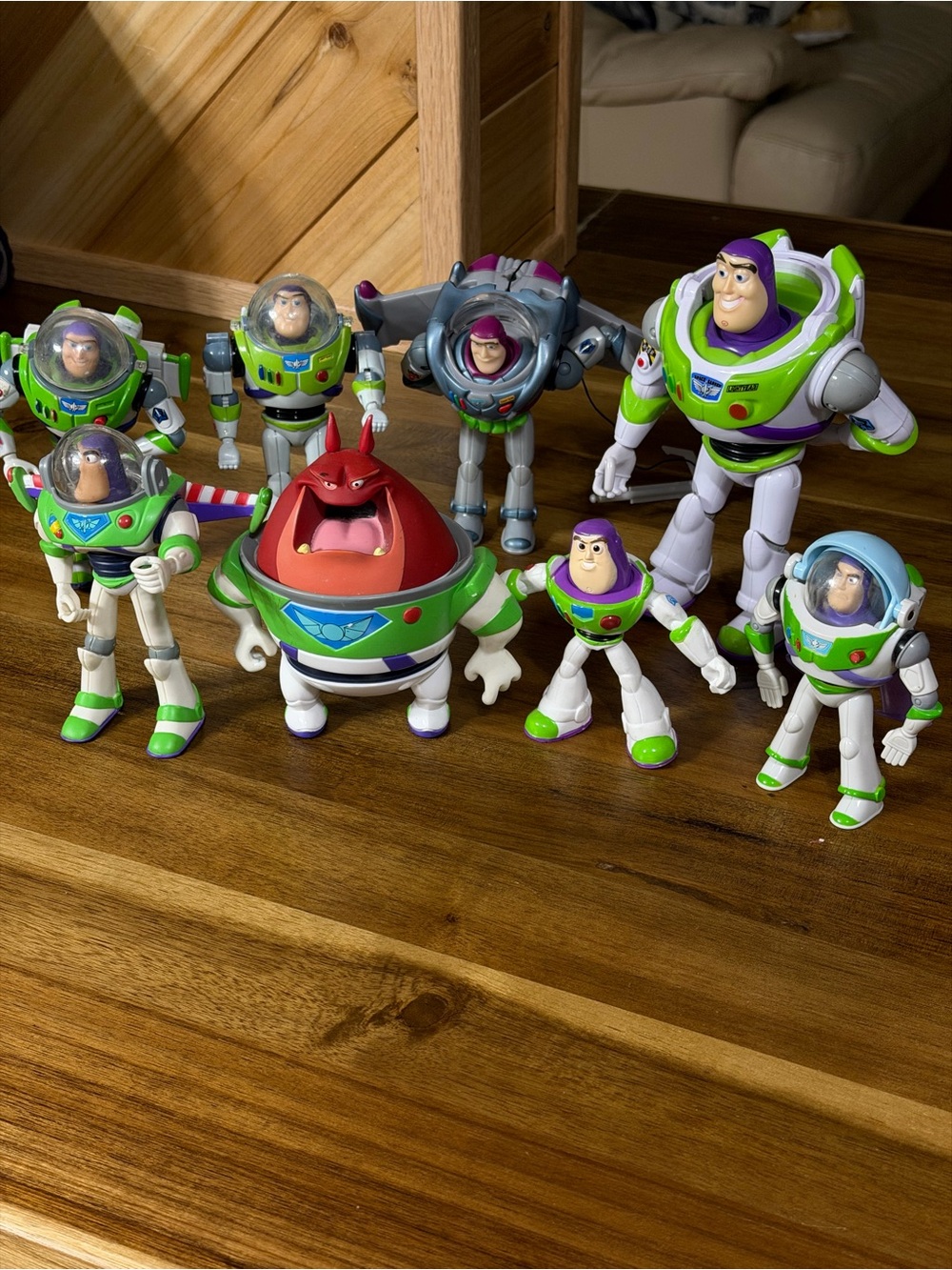 Toy Story Buzz Lightyear figure lot. Includes 8 figures total in different sizes